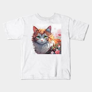 Beautiful silver cat Kids T-Shirt